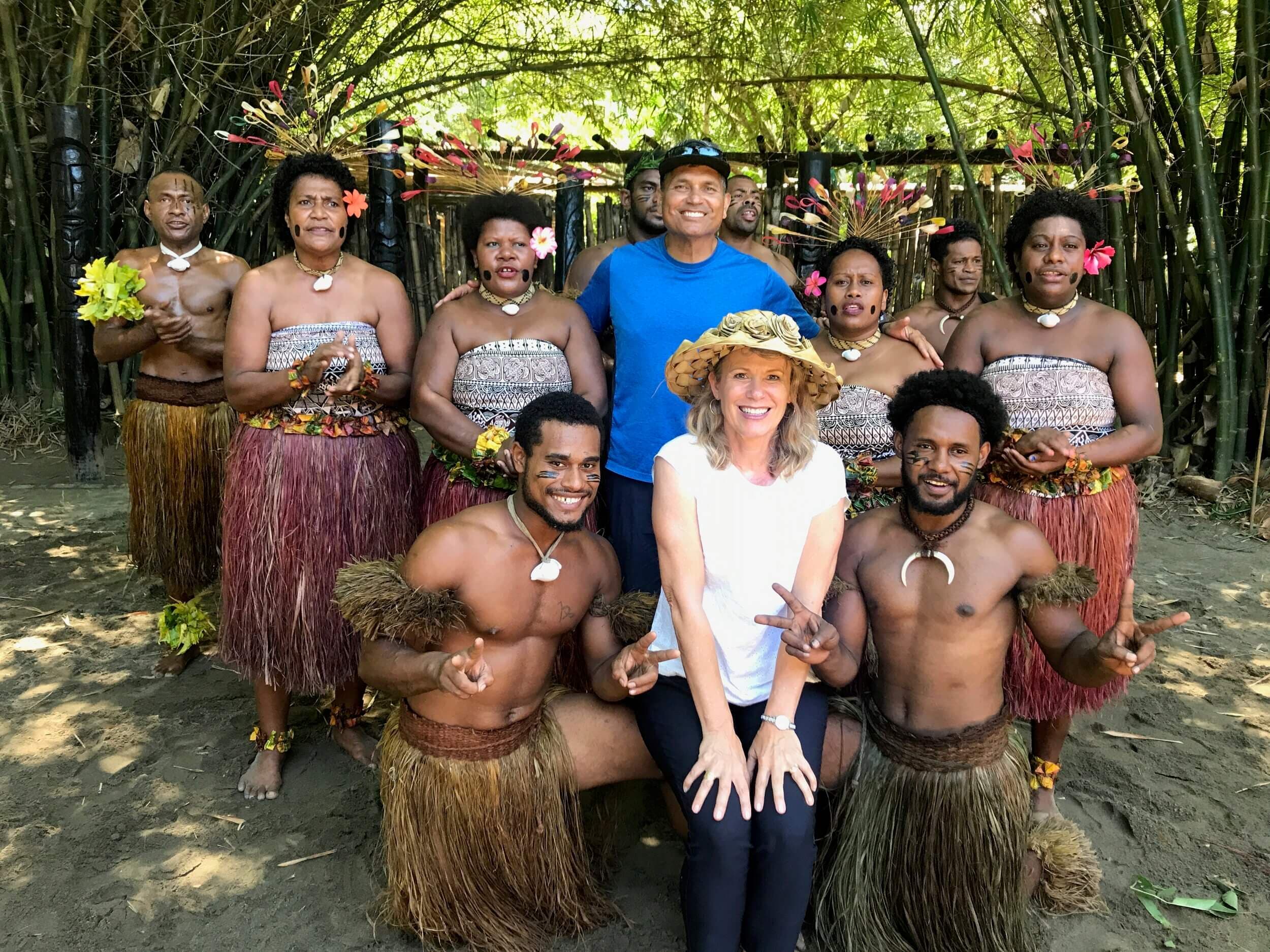 Islanders Luau dancers and guests celebrating together